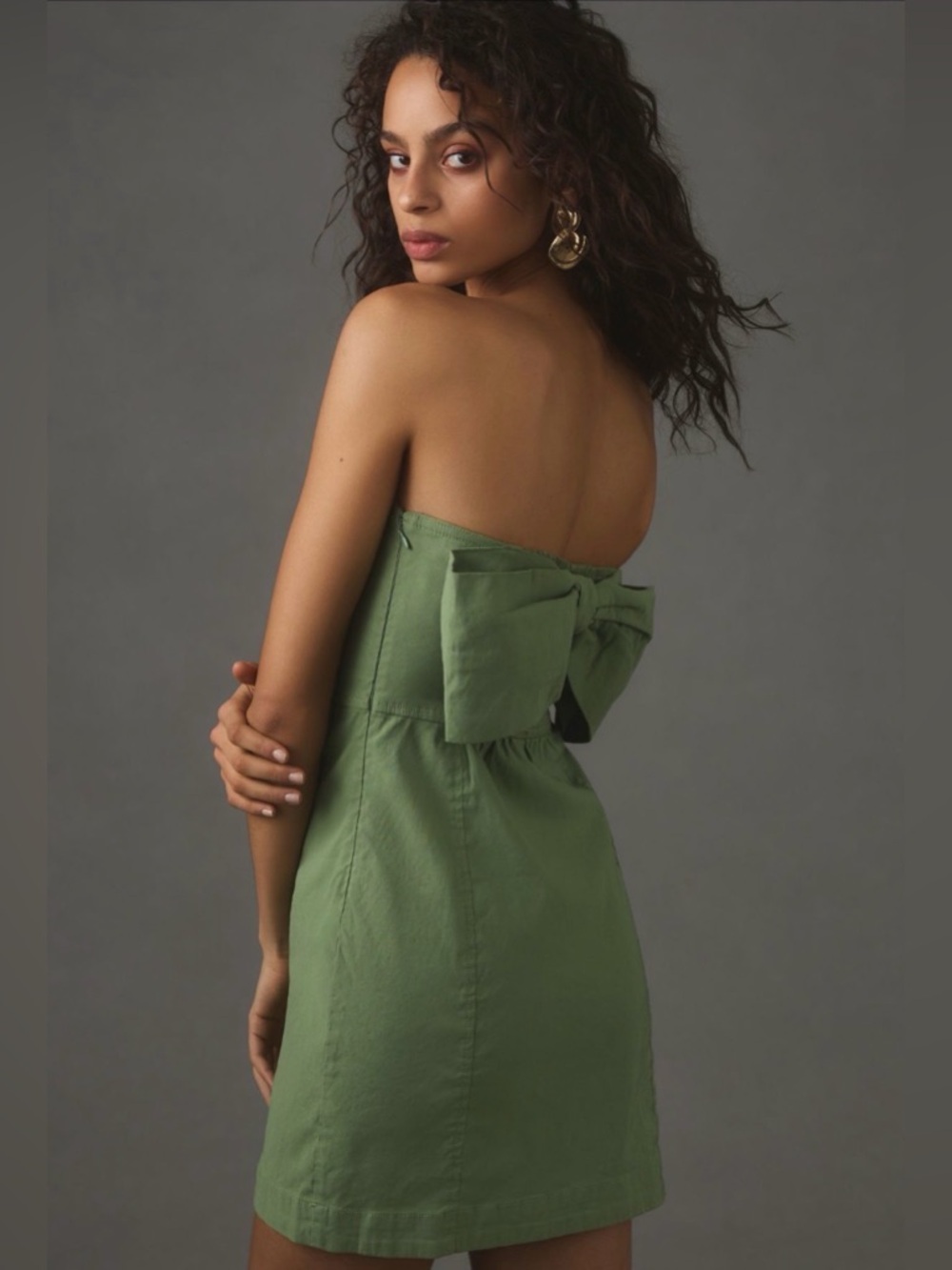 Anthropologie Strapless Linen Blend Mini Dress, NWT